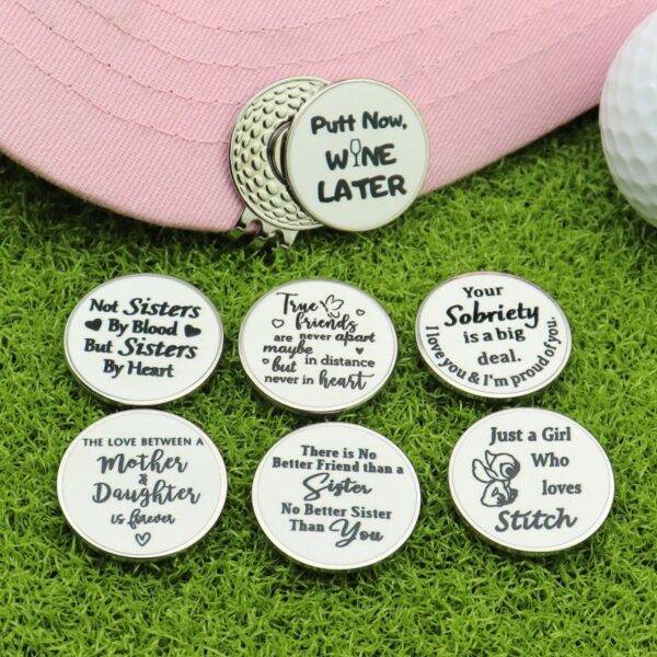 UV Printed Golf Ball Marker With Hat Clip